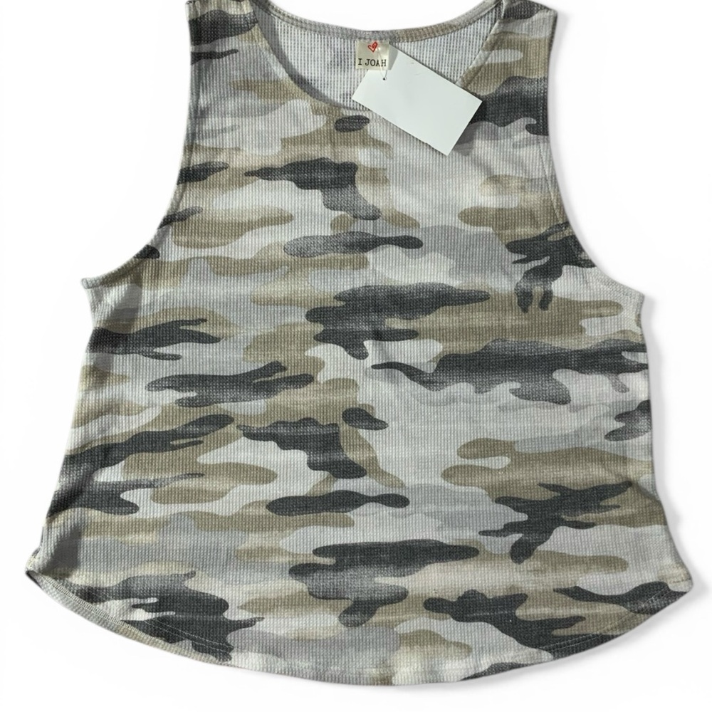 NWT! I Joah Ribbed Relaxed Camo Tank Size Large #249